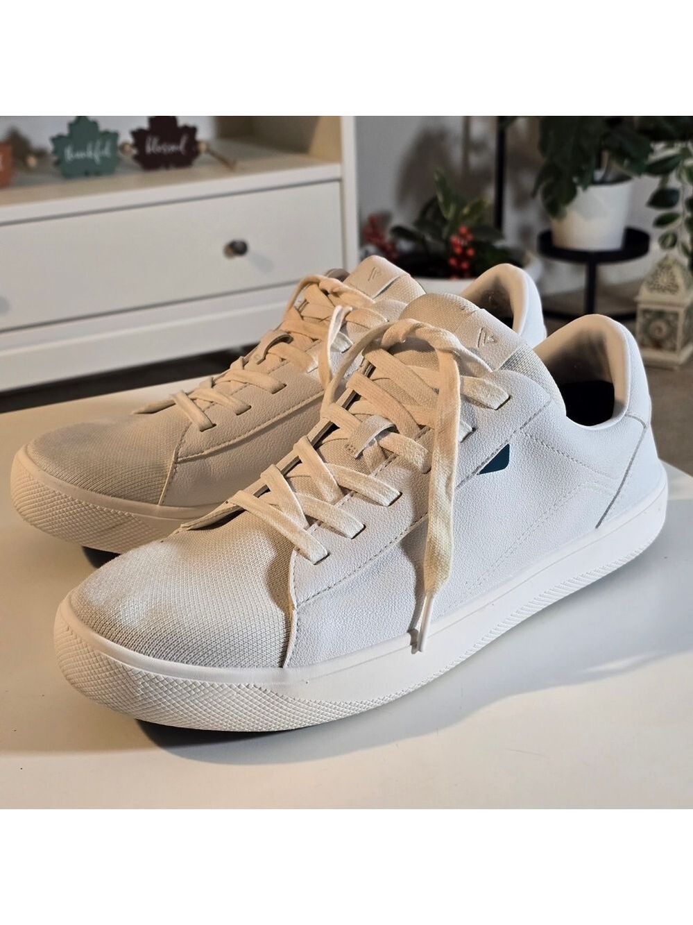 Vessi White Men's Waterproof Vegan Leather Sneakers Color White Size 10